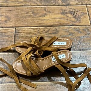 Steve Madden Tan Gladiator Sandals Lace-Up Design